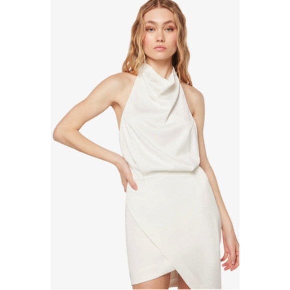 NEW NWT Elliatt Camo Asymmetric Satin Cocktail Mini
Dress S Halter High Neck - Picture 2 of 12